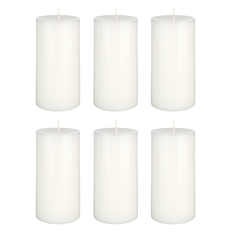 Mega Candles 6 pcs Unscented Solid White Pillar Candles, Hand Poured Premium Wax Candle 3 Inch x 6 Inch, Home DÃ©cor, Spas, Weddings, Occasions, Party, Centerpieces, Holidays, Vigils, Prayers - Image 1